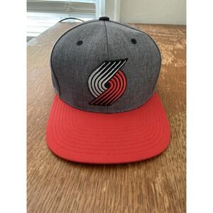 Mitchell & Ness Portland Trail Blazers Gray Red Adjustable Snapback Hat
